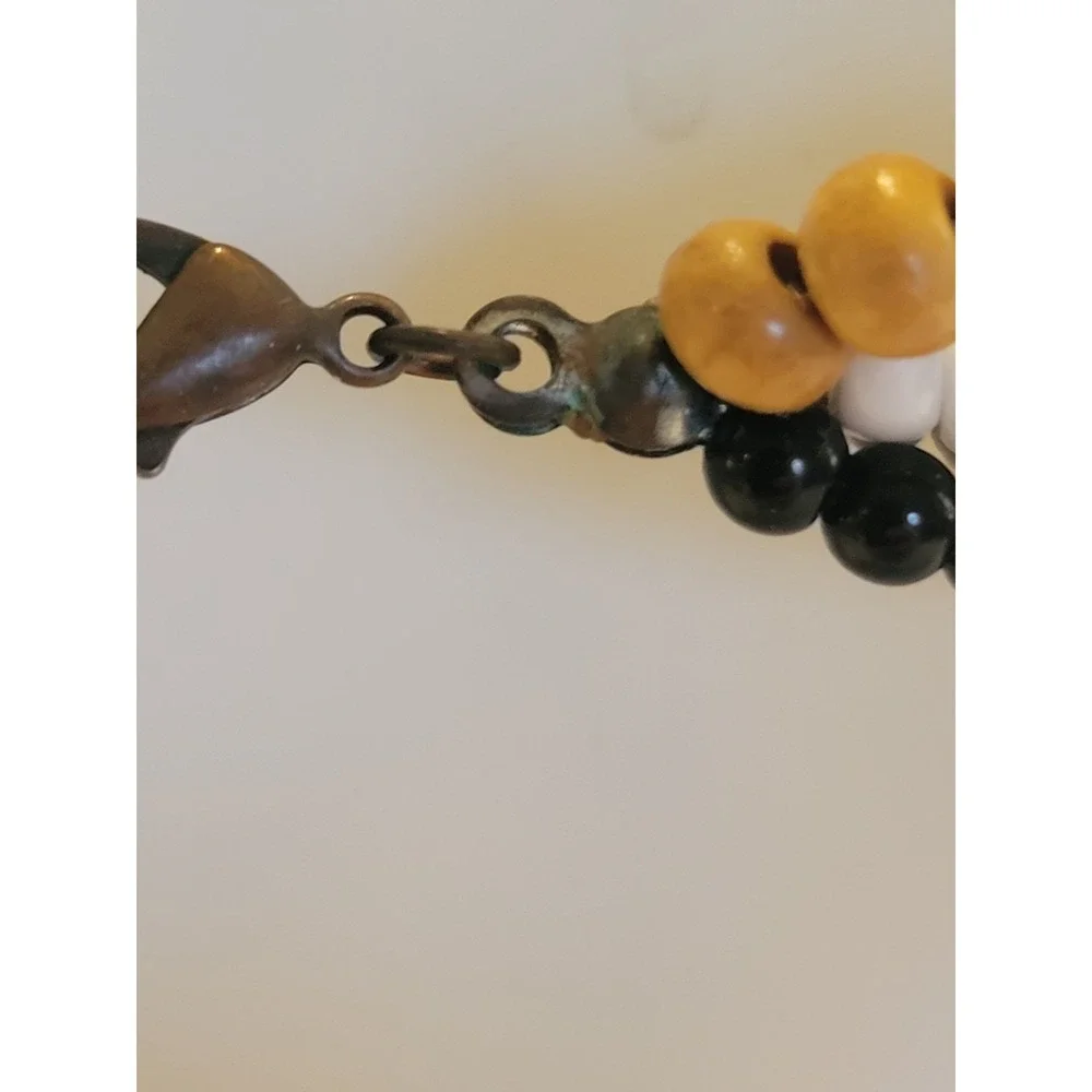 Shell‎ Pendant Necklace Boho Multi Strand Wood Bead Coastal Brown Womens
